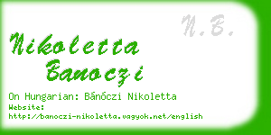 nikoletta banoczi business card
